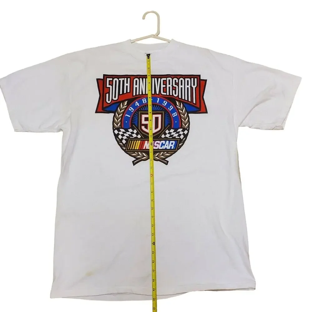 Vintage NASCAR 50th Anniversary 1998 T Shirt Mens XL Checkered Flag Sports
